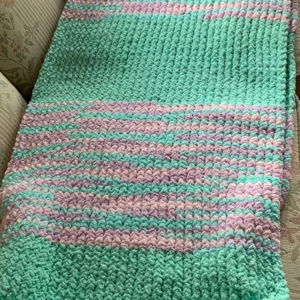 Handmade boom knit blanket by my wife 60 x 40